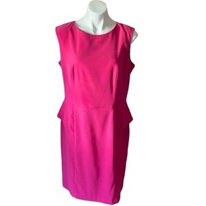 B•Works Women’s Hot Pink Sleeveless Peplum Shift Dress Office Plus Size 16